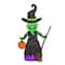 39'' Pre-Lit Green Witch with Broom Halloween Décor